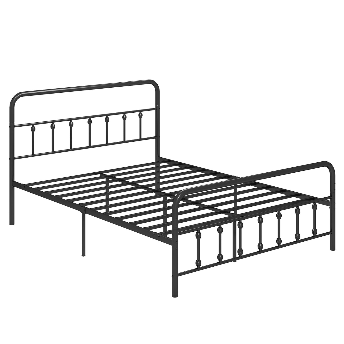 Bed Frame with Headboard and Under Bed Storage Black-Twin Size - Queen Size