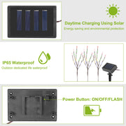 3 PCS 60 LED Solar Garden Lights Tree Branch Leaf Shape Lamp