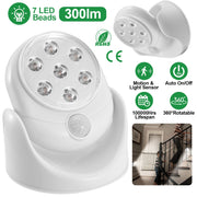 Wireless LED Spotlight 90 ° Motion Sensor Night Lamp 360°Rotate Cordless Stairs Lights Battery Operated