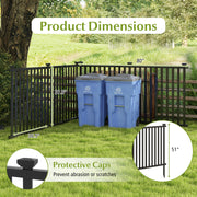 2 Piece 80 x 51 Inch Vinyl Picket Fence for Garden-Black