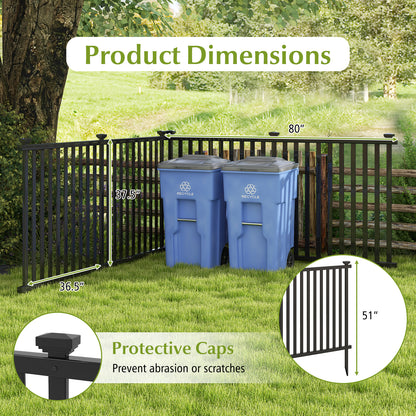 2 Piece 80 x 51 Inch Vinyl Picket Fence for Garden