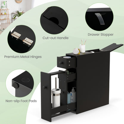 Black Bathroom Cabinet Space Saver Storage Organizer