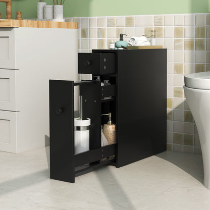 Black Bathroom Cabinet Space Saver Storage Organizer
