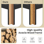 2 Tier Slim Nightstand Bedside Table with Drawer Shelf-Black