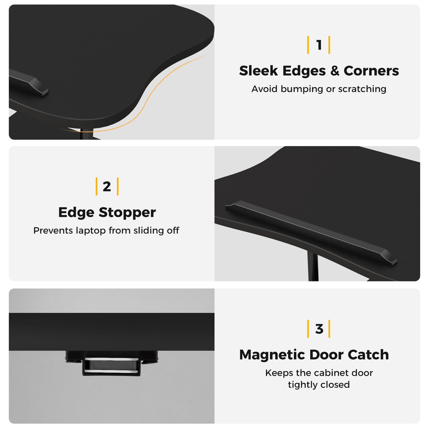 Adjustable Mobile Standing Desk Cart with Tilt Desktop and Cabinet