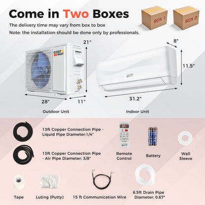 Blast Series 9000 BTU 17 SEER2 208-230V Ductless Mini Split Air Conditioner and Heater
