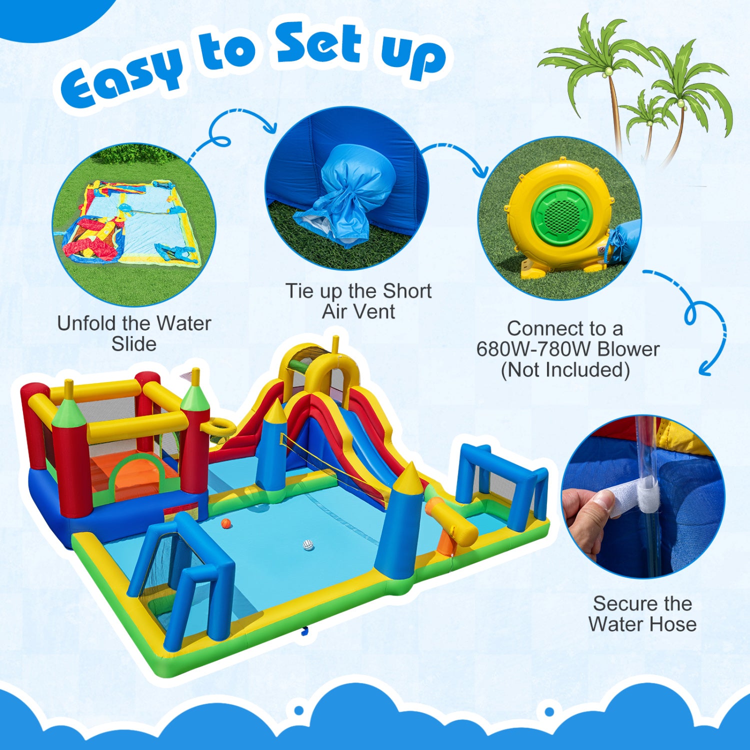 Inflatable Water Slide Bounce House 9-in