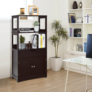 Bathroom Storage Cabinet with Drawer and Shelf Floor Cabinet-Espresso