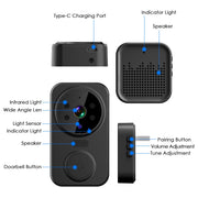 WiFi Security Doorbell Camera with Volume Adjustable Wireless Chime 1080P Camera