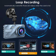 720P Dual Dash Cam Car Camera Recorder With  Looping Recording