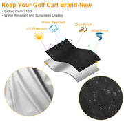Universal 4 Passengers Golf Cart Cover 210D Water-Resistant UV-Resistant Outdoor Cover