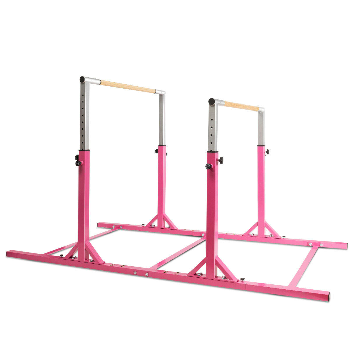 Kids Double Horizontal Bars Gymnastic Training Parallel Bars Adjustable-Blue - Default