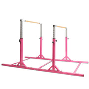 Kids Double Horizontal Bars Gymnastic Training Parallel Bars Adjustable-Blue - Default