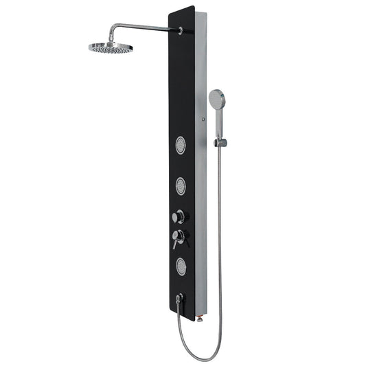 59 Inch Tempered Glass Shower Panel with Hand Shower