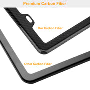 License Plate Frame Rustproof Waterproof Carbon Fiber Black License Plate Frame 2 Holes