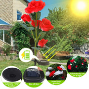 2Pcs Solar Powered Lights Outdoor Rose Flower LED Decorative Lamp