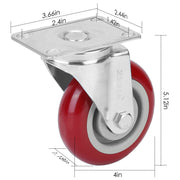 4 Packs 4In Swivel Caster Wheels Heavy Duty PU Rollers