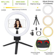 9" Dimmable LED Ring Light Tripod