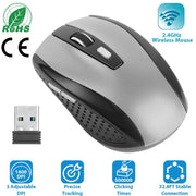 2.4G Wireless Gaming Mouse Optical Mice w/ Receiver 3 Adjustable DPI 6 Buttons