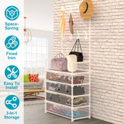 5-Tier Dustproof Coat Rack Shoe Rack