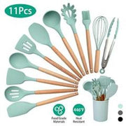 11Pcs Teal Silicone Cooking Utensil Set