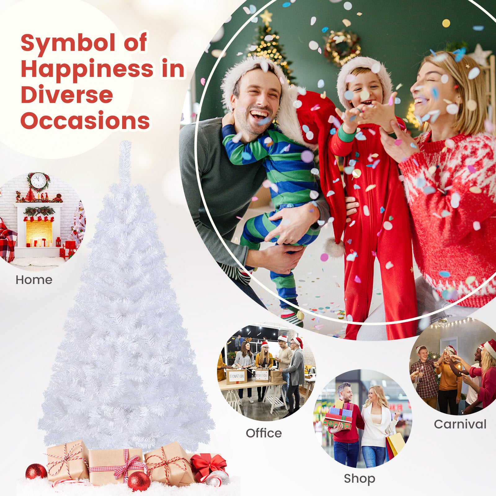 5 ft White Artificial PVC Christmas Tree
