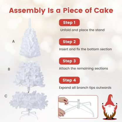 7 ft White Artificial PVC Christmas Tree with Stand