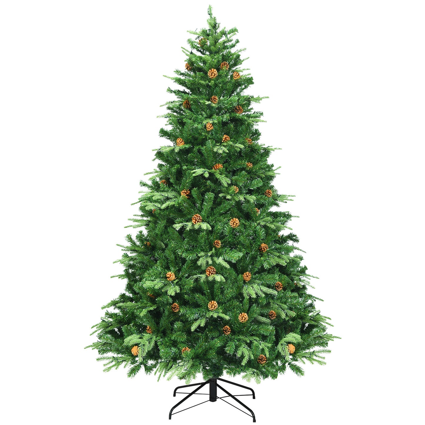 7.5 ft Artificial Christmas Tree with LED Lights and Pine Cones - Default