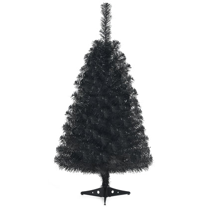 36 Inch Unlit Artificial Christmas Mini Tree with Plastic Stand-Green