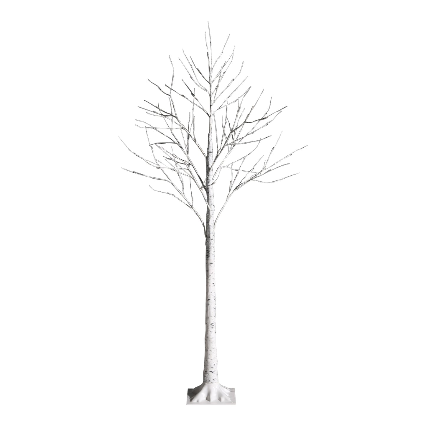 5 Feet Pre-lit White Twig Birch Tree with 72 LED Lights for Christmas