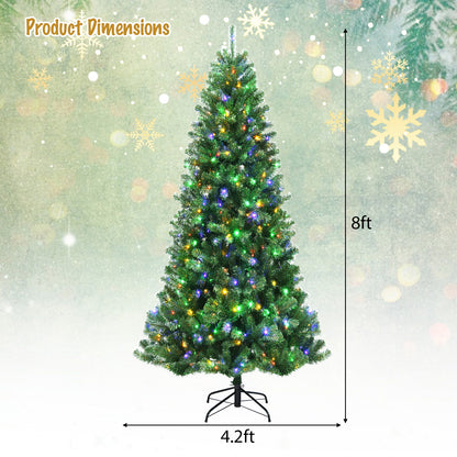 Artificial Hinged Christmas Tree with Remote-controlled Color-changing LED Lights