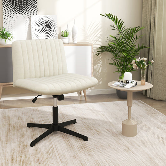 Criss Cross Legged Chair No Wheels 120¬∞ Rocking Adjustable Height-Beige