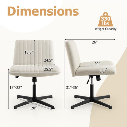 Criss Cross Legged Chair No Wheels 120¬∞ Rocking Adjustable Height-Beige