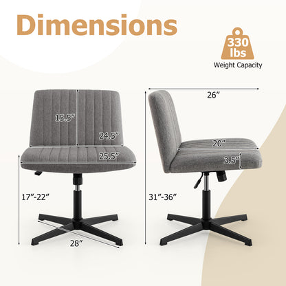 Criss Cross Legged Chair No Wheels 120¬∞ Rocking Adjustable Height-Gray