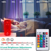 Crystal Diamond Rose Table Lamp Dimmable Remote Touch Control Beside LED Night Light