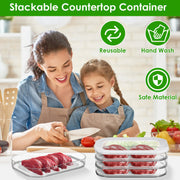 2Pcs Deli Meat Container With Lid for Fridge Stackable Bacon Container Clear Food Storage Box with Lid Meal Prep Container for Lunch Meat Salami Cold