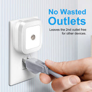 2Packs LED Night Lights Plug-in Light Sensor Lamps Cordless Indoor LED Lighting For Postpartum Mother Babysitter Aged Parent Bedroom Bathroom