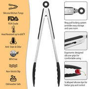 3Pcs Kitchen Tongs Stainless Steel
