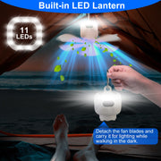 Rechargeable Tent Fan with Light