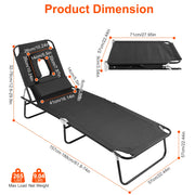 Folding Tanning Lounge Chair with Face Hole