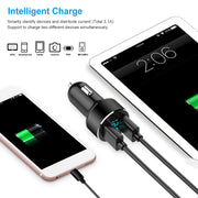 Universal 15W/3.1A Dual USB Car Charger Adapter Aluminum Alloy Fast Car Charging Adapter