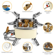 13,000W Windproof 5-Head Camping Gas Stove
