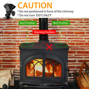 Heat Powered Stove Fan Aluminum Silent Eco Fan