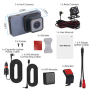 1080P Dual Lens Car Dash Cam Recorder