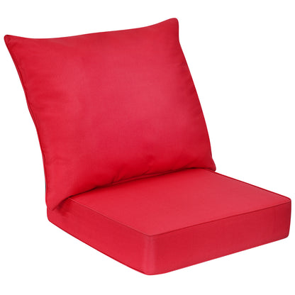 Deep Seat Chair Cushion Pads Set with Rope Belts for Indoor and Outdoor-Black - Red