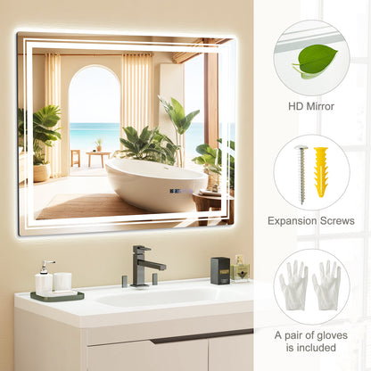 Defogging LED Bathroom Mirror with Memory Function and Anti-Fog-L