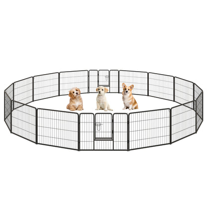 16 Panel 24/32/40 Inches Height Dog Playpen with Lock and Large Door