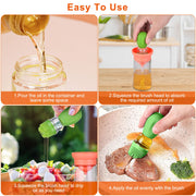 Oil Dispenser Bottle 2 In 1 Cooking Glass Olive Oil Dispenser Silicone Dropper