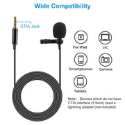 Clip On Microphone Hands Free Lavalier Lapel Mic Omnidirectional Microphone