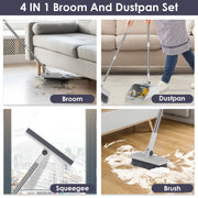 Upright Broom with Dustpan & Squeegee